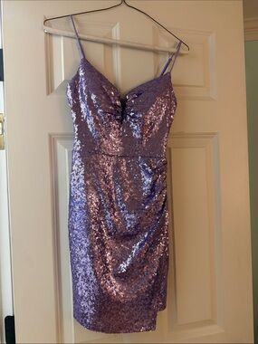 B. Darlin Lavender Sequin Homecoming dress